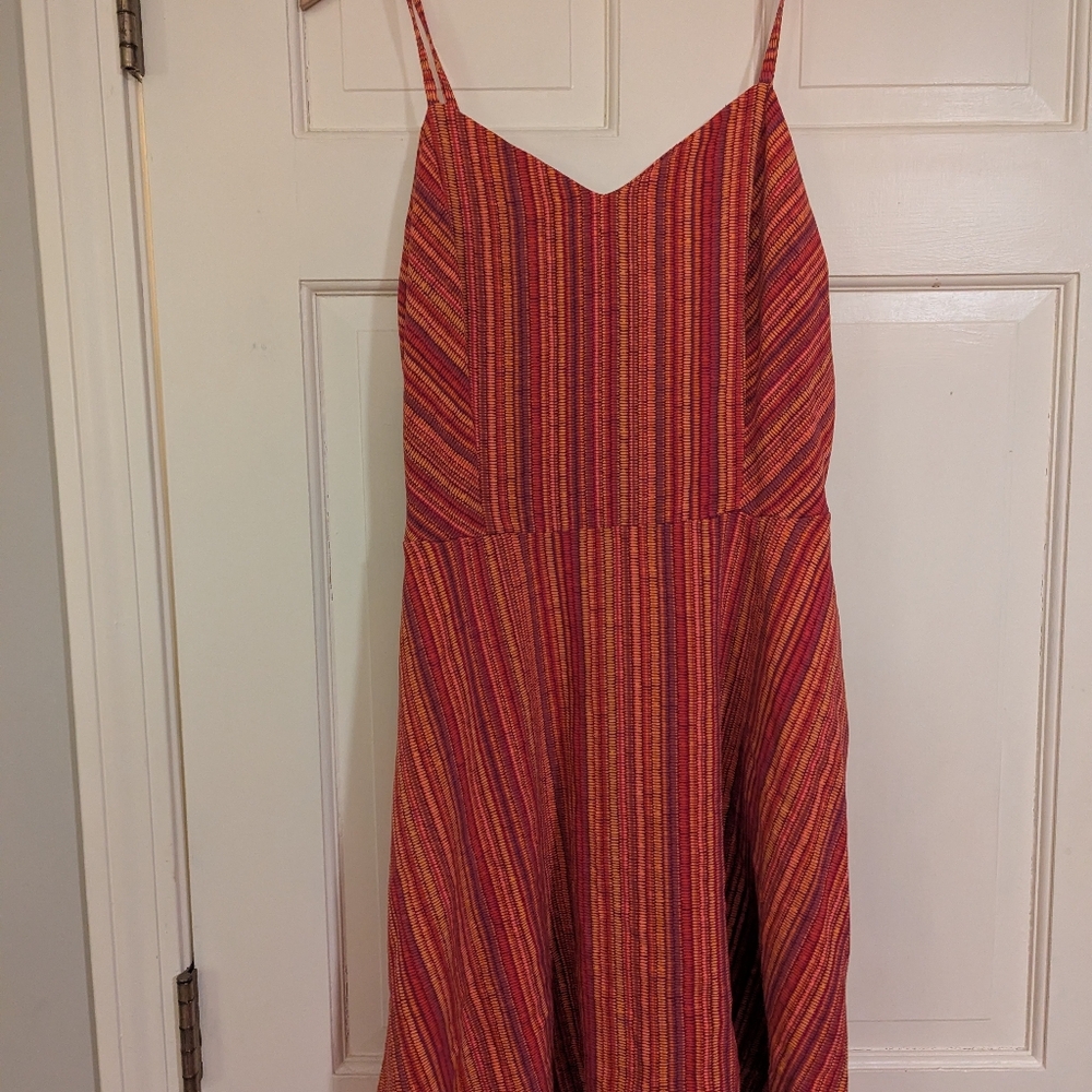 Apt 9 Striped Red and Orange Dress